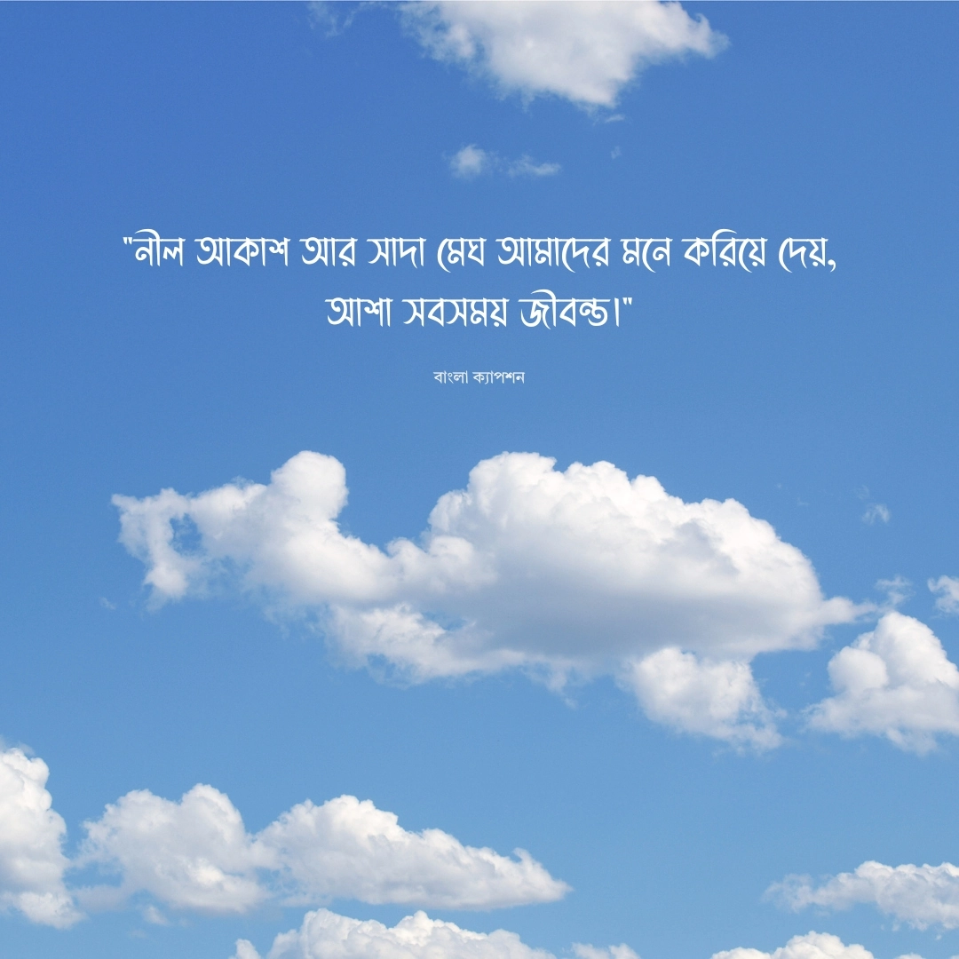নীল আকাশ সাদা মেঘ নিয়ে ক্যাপশন 1