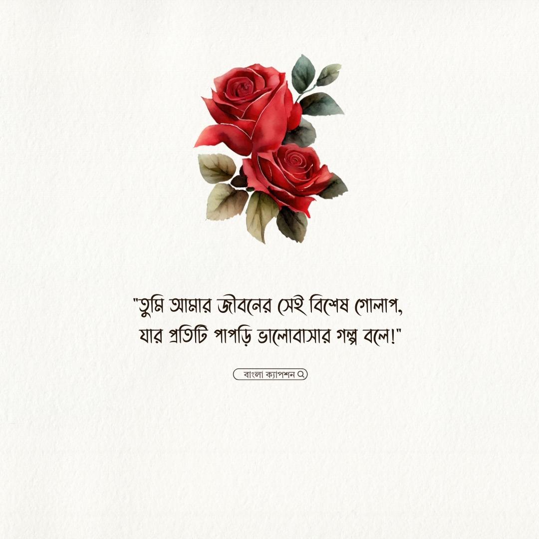 গোলাপ ফুল নিয়ে রোমান্টিক ক্যাপশন