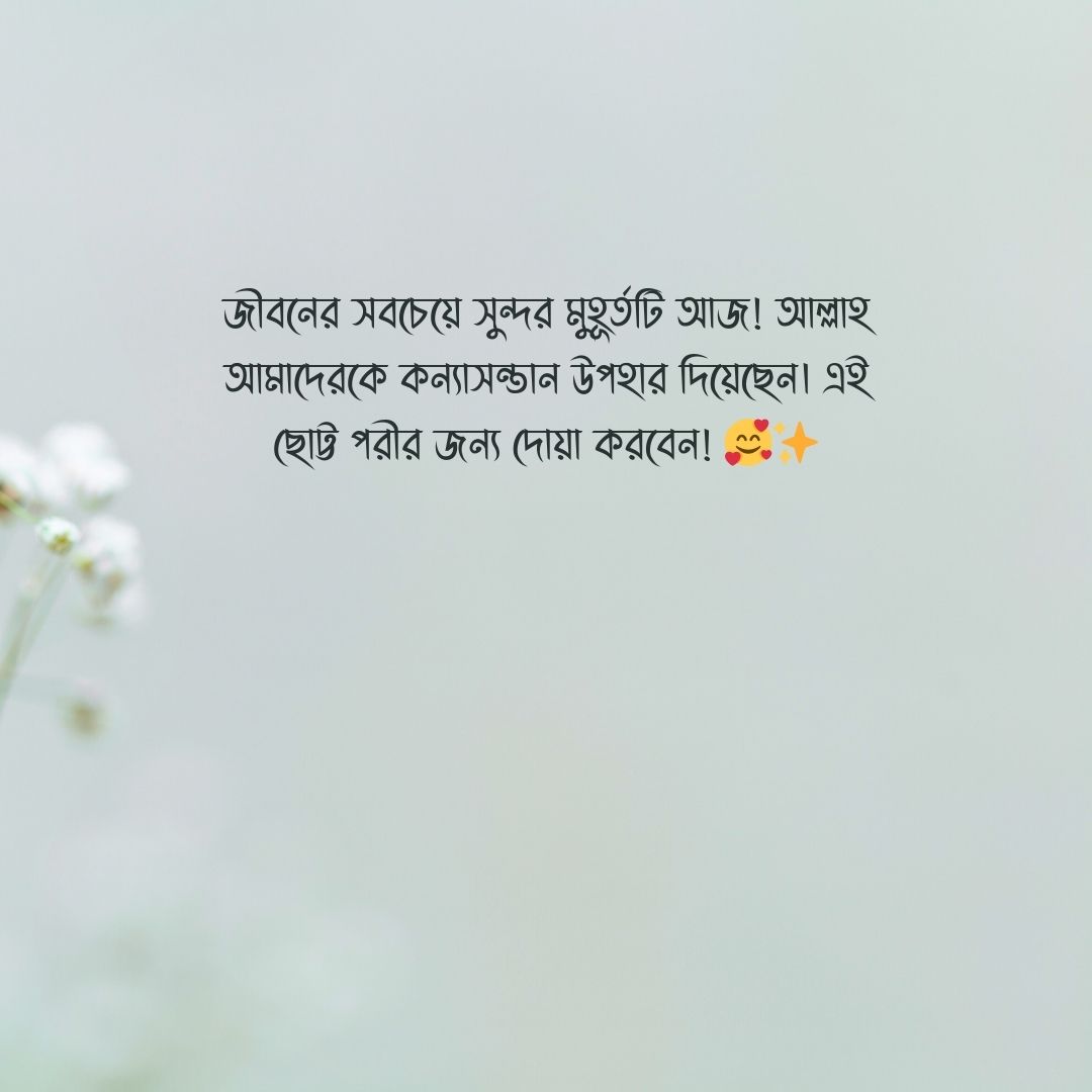 প্রথম কন্যা সন্তান নিয়ে স্ট্যাটাস পিক