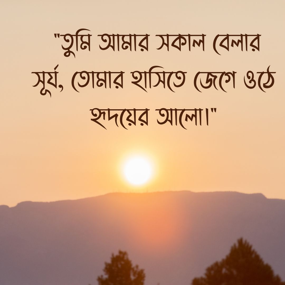 _তুমি আমার সকাল বেলার সূর্য, তোমার হাসিতে জেগে ওঠে হৃদয়ের আলো।