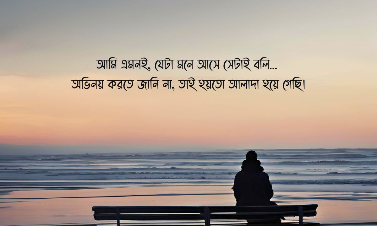 নিজেকে নিয়ে স্ট্যাটাস পিক: আমি এমনই, যেটা মনে আসে সেটাই বলি... অভিনয় করতে জানি না, তাই হয়তো আলাদা হয়ে গেছি।
