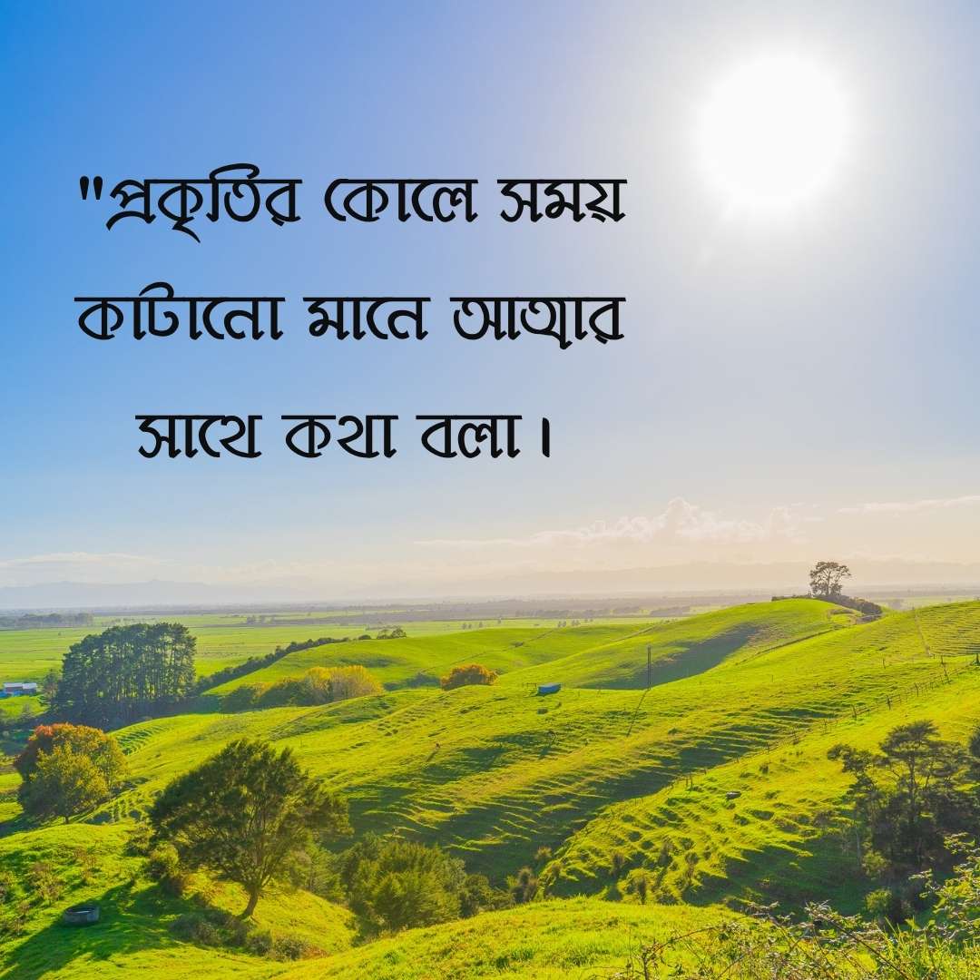 প্রকৃতির কোলে সময় কাটানো মানে আত্মার সাথে কথা বলা।