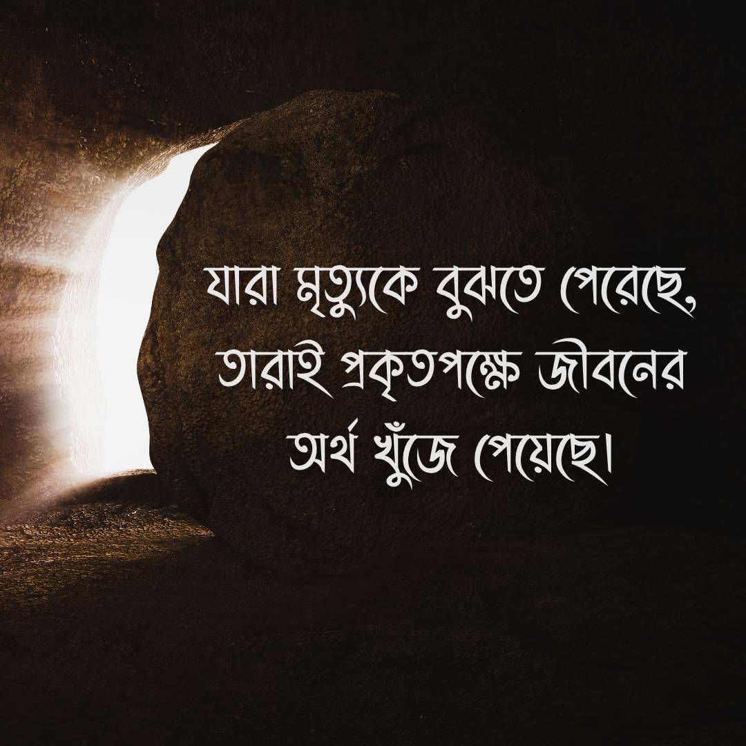 যারা মৃত্যুকে বুঝতে পেরেছে, তারাই প্রকৃতপক্ষে জীবনের অর্থ খুঁজে পেয়েছে।