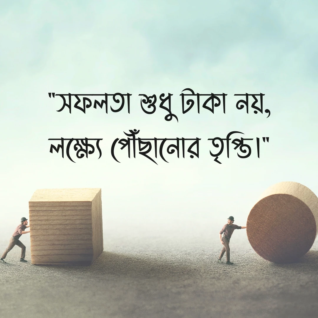 সফলতা নিয়ে স্ট্যাটাস - সফলতা শুধু টাকা নয়, লক্ষ্যে পৌঁছানোর তৃপ্তি।